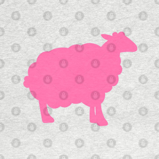 Sheep Silhouette Pattern in Pink by OneThreeSix